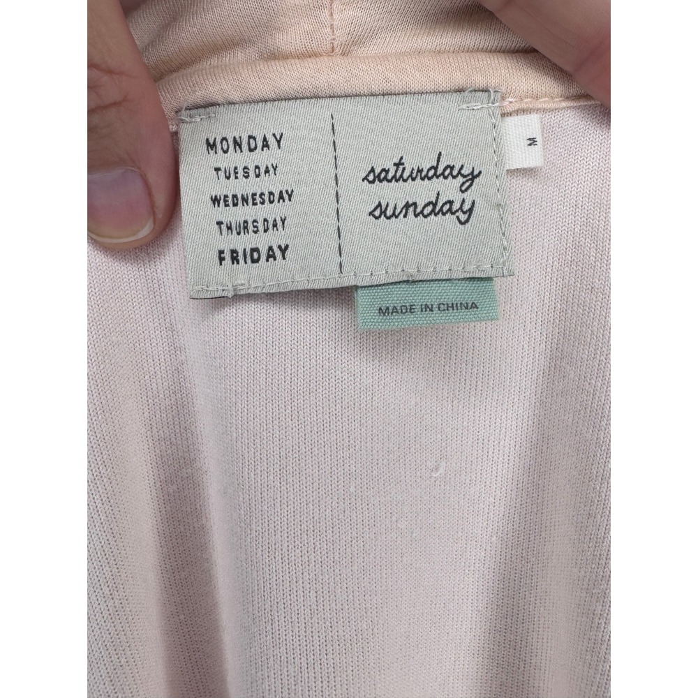 Saturday Sunday Blush Pink Oversized Hooded Poncho Top M - Picture 2 of 4
